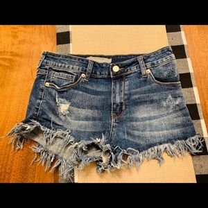 Just USA Denim Frayed Denim Shorts